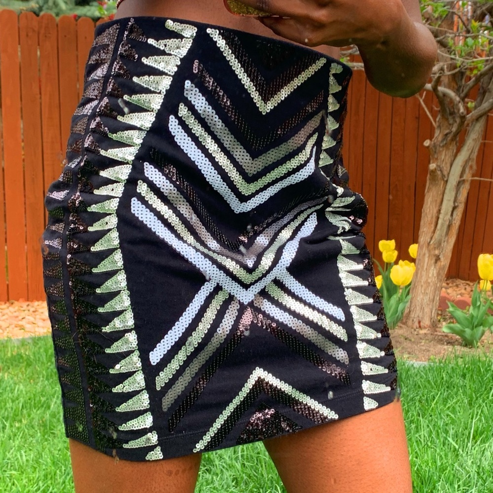 Tribal design Sequin skirt